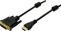 Logilink HDMI-DVI-Kabel HDMI->DVI-D St/19-pin St 3,00m bk
