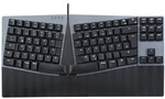 Perixx PERIBOARD-335 DE BL, ergonomische mechanische Tastatur (blaue Schalter)