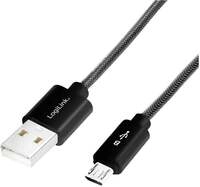 Logilink USB zu Micro USB Sync- u.Ladekabel grau, 1m