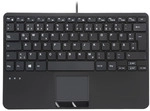 Perixx PERIBOARD-525 DE B, Mini-USB-Tastatur mit Touchpad, schwarz