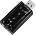 LogiLink USB 2.0 Audio-Adapter, USB-A/M zu 2x 3,5 mm/F, Virtual 7.1 Soundeffekt,