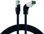 RJ45 Patchkabel Cat.6A S/FTP LSZH, 1x90&deg; schwarz 0,5m