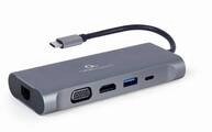 gembird USB Typ-C 7-in-1 Kombi Adapter spacegrau