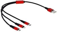 DELOCK USB 3in1 Ladekabel f&uuml;r Lightning/Micro-USB/USB C 30cm