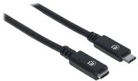 MANHATTAN USB3.1 Kabel 10Gbit/s C-Stecker auf C-Buchse 0,5m