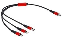 DELOCK USB Ladekabel 3in1 USB Typ-C 30cm