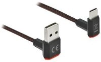DELOCK USB-A 2.0 Stecker < USB-C Stecker gewinkelt 0,2m SW