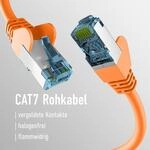 RJ45 PATCHKABEL mit CAT7 ROHKABEL ORANGE 0,15m, S/FTP PIMF Netzwerkkabel LAN DSL