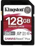 SD Card 128GB Kingston SDXC React+ 280R/100W Reader retail