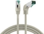 RJ45 Patchkabel Cat.6A S/FTP LSZH, 1x90&deg; grau 0,25m