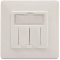ASSM Leerdose f.Keystone Module DN-93831 2-fach Rahmen+Zentralpl. rw designf&auml;hig