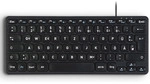 Perixx PERIBOARD-416 DE, kabelgebunden, USB Mini Tastatur mit 4 Hubs, schwarz