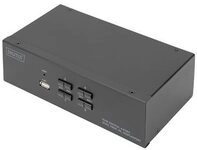 DIGITUS KVM Switch, 4-Port, Dual Display, 4K, DisplayPort