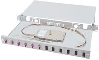 DIGITUS LWL Splei&szlig;box 1HE best&uuml;ckt 6x LC DX OM4 grau