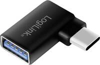 Logilink Adapter USB 3.2 Gen1 Type-C,C/M zu USB-A/F,90&deg;,schw