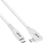 InLine&reg; USB4 Kabel, USB-C, einseitig gewinkelt, PD 240W, 8K60Hz, TPE, wei&szlig;, 1m