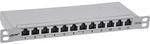 InLine&reg; 10 Patchfeld Cat.6A 0,5HE 12-fach, lichtgrau, RAL7035, mit Staubschutz
