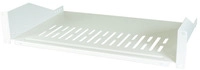 19" 2HE Fachboden, Tiefe 400 mm, Traglast 22 kg, RAL7035