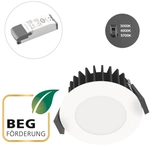 EVN Einbaustrahl. Solido IP54 L54N100125 10W 1000lm 3/4/57K 90' dim DA68mm weiss