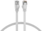 RJ45 Flachpatchkabel Cat.6A U/FTP PVC, wei&szlig; 0,25m