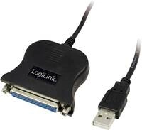 Logilink USB-Kabel D-Sub 25-pin parallel St/Bu 1.80m bk