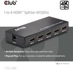 Club3D HDMI Splitter 1 Eingang -> 4 Ausg&auml;nge 4K120Hz UHD retail