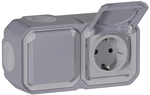 Legrand 069742L Plexo New FRAP IP44 Steckdose 2fach grau waagerecht