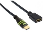 HDMI 4K 60Hz High Speed Anschlusskabel, ,mit Ethernet M/F, schwarz, 7,5 m