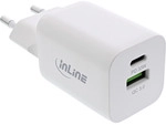 InLine&reg; Power Delivery + Quick Charge USB Netzteil, 33W, USB-A + USB-C, wei&szlig;