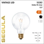 SEGULA LED Globe 95 klar E27 3W 260Lm 2200K dimmbar