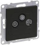 Legrand 765367 SEANO Einzeldose TV-R-SAT f.HD-TV in der Farbausf&uuml;hrung sw