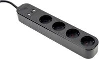 gembird Smart Home Steckdosenleiste 4Fach, m.USB-Charge schw