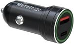 MediaRange Kfz-Ladeger&auml;t 20W 1x USB-A u. 1x USB-C Alu, schw.
