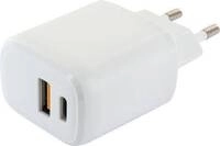 Schwaiger Ladeger&auml;t Schnell 230V USB 2.0A/Typ-C Wei&szlig;