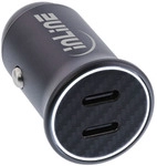 InLine&reg; USB KFZ Stromadapter Power Delivery, 2x USB-C, schwarz, max. 33W
