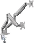 InLine&reg; Tischhalterung mit Lifter & USB/Audio, 2 Monitore bis 81cm (32),silber