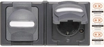 Kopp APWG Blue Electric 1312.1500.3 Schuko-Steckdose 2fach waagerecht anthr.