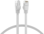 RJ45 Flachpatchkabel Cat.6A U/UTP PVC, wei&szlig; 1m