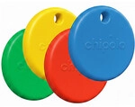 Chipolo POP 4 Pack -Tracking tag compatible with Apple Find My on iPhone (Red, Blue,