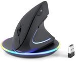 Perixx PERIMICE-713 RX Vertikale Ergonomie-Maus, kabellos, inkl. Ladepad
