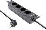 InLine&reg; 10 Steckdosenleiste, 4-fach Schutzkontakt, ohne Schalter, 2m, schwarz