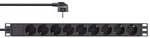 InLine&reg; 19 Steckdosenleiste, 9-fach Schutzkontakt, ohne Schalter, 2m, schwarz