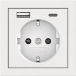 GIRA 245970 SCHUKO SP USB-Spannungsvers. 2f Typ A/C Fl&auml;chenschalter Reinwei&szlig;