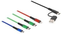 DELOCK USB Ladekabel 4 in 1 USB-A + USB-C zu Lightning/Micro