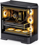 Jonsbo D400 PC-Geh&auml;use, Midi Tower, ATX, Tempered Glass - schwarz