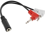 InLine&reg; Audio Kopfh&ouml;rer Flugzeug-Adapterkab., 2x 3,5mm ST / 3,5mm BU 3pol, 0,15m