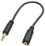 LINDY Audioadapter 2.5mm Kupplung an 3.5mm Stecker 0,2m