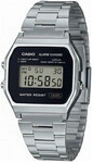 Casio A158WA Vintage Unisex-Uhr Digital mit Edelstahlarmband, silber