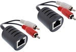 InLine&reg; Audio &uuml;ber RJ45 passiv, 2x Cinch Stecker / RJ45 Buchse, max. 50m