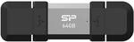 Silicon Power USB-Stick 64GB USB3.2 + Type C C51 Black